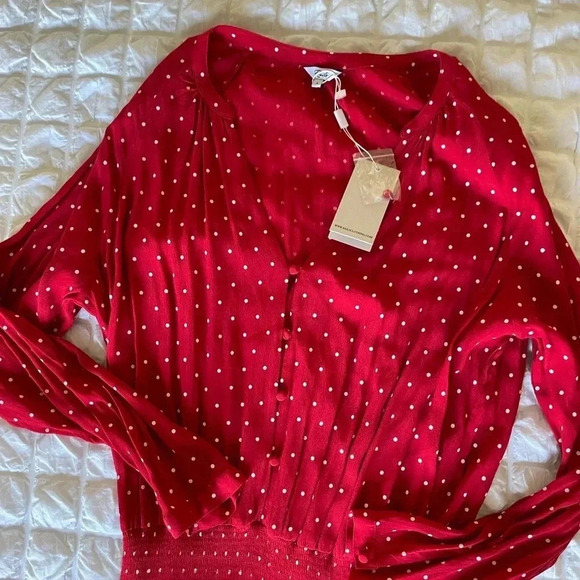 Rails Jasmine polka dot red scarlet mini dress - Picture 3 of 10